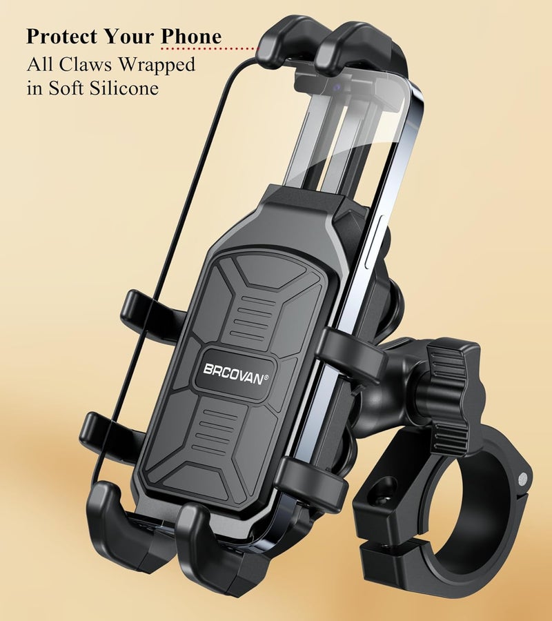 BRCOVAN UTV Phone Mount with Vibration Dampener, Adjustable Heavy Duty UTV Roll Cage Cellphone Holder Fit on 1.5''/1.65''/1.75''/1.85''/2'' Roll Bar, Compatible with 5.4''-6.9'' Smartphones - Image 4